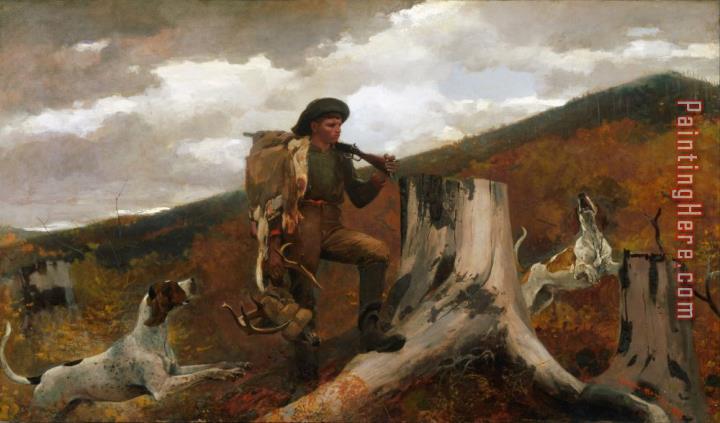 Winslow Homer A Huntsman And Dogs